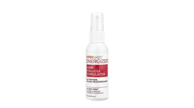 iHerb - בקבוק ספריי לבן של Hobe Labs Energizer ממריץ זקיקי שיער עם תווית אדומה, 59 מ"ל