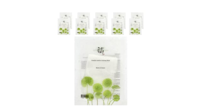 iHerb - מסכת פנים Centella Asiatica של Beauty of Joseon, אריזה לבנה עם עלים ירוקים, סט 10 יחידות