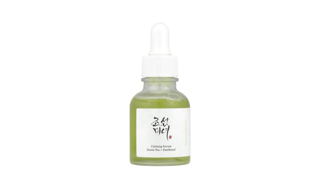 iHerb - סרום מרגיע תה ירוק ופנתנול של Beauty of Joseon, בבקבוק זכוכית ירוק עם פיפטה לבנה