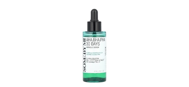 iHerb - סרום SOME BY MI AHA BHA PHA 30 Days בבקבוק טפטפת זכוכית ירוק-טורקיז עם פקק שחור