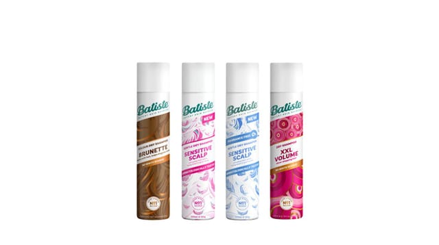 אונליז | ONLY'S - ארבעה בקבוקי שמפו יבש Batiste: ברונט חום, Sensitive Scalp ורוד וכחול, ו-XXL Volume ורוד