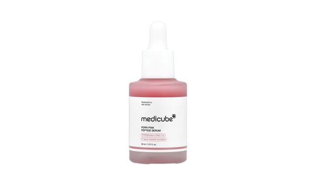Medicube - בקבוק סרום טיפות ורוד עם פיפטה לבנה, PDRN Pink Peptide Serum, 30 מ"ל