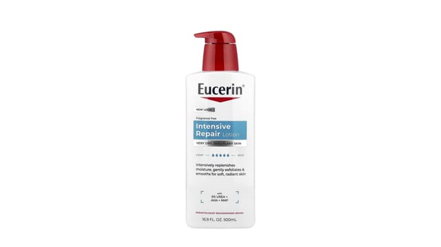 iHerb - לושן אינטנסיב ריפר של Eucerin בבקבוק לבן עם משאבה אדומה, 500 מ"ל