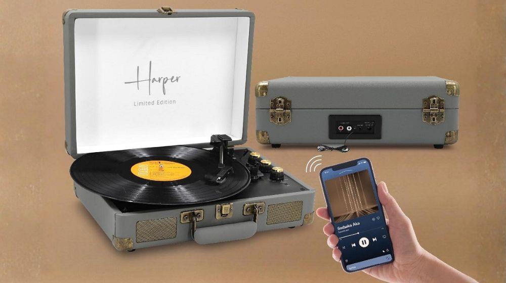 פטיפון אלחוטי בעיצוב רטרו כולל רמקולים מובנים Harper ב-369 ₪ + משלוח חינם 