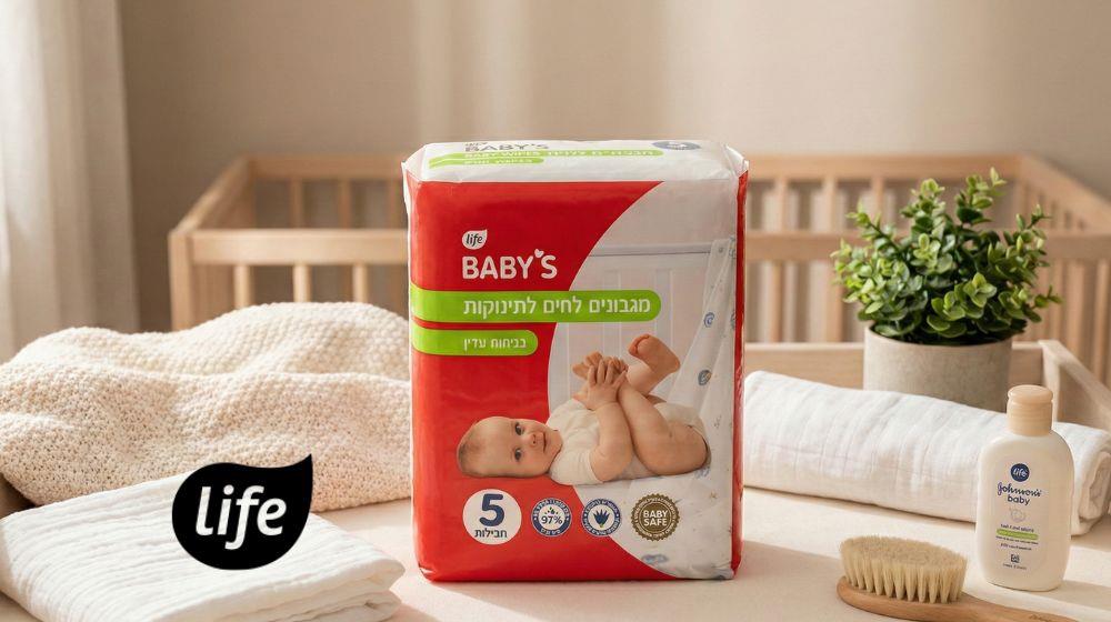 מגבונים לחים לתינוקות בניחוח עדין ב-10 ₪ לייף בייביז