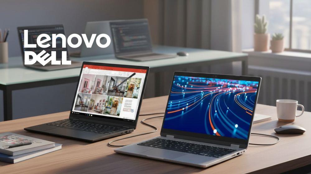 מחשב נייד DELL עם מסך מגע מסתובב