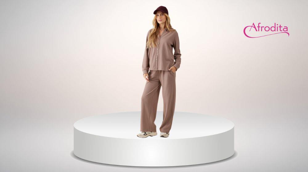 סט חליפת פנאי קפוצ'ון סריג