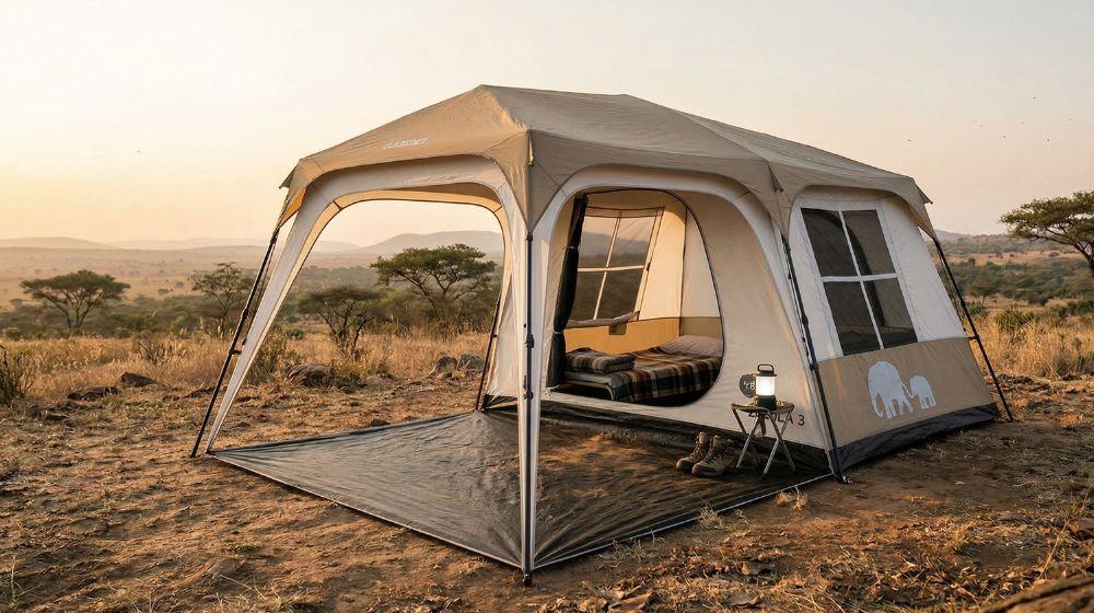 אוהל 5 אנשים בפתיחה מהירה, כולל גזיבו קדמי מובנה ב-999 ₪