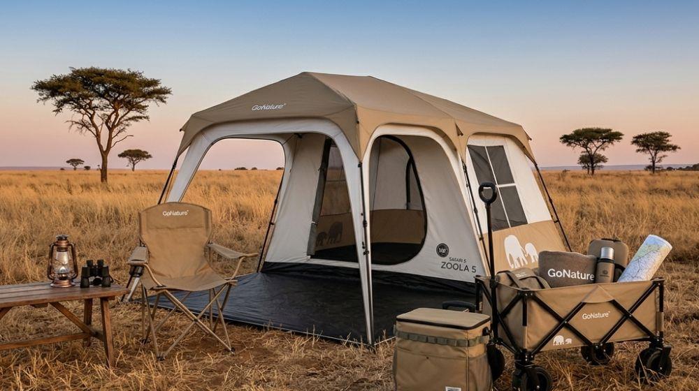 אוהל 5 אנשים בפתיחה מהירה, כולל גזיבו קדמי מובנה ב-999 ₪