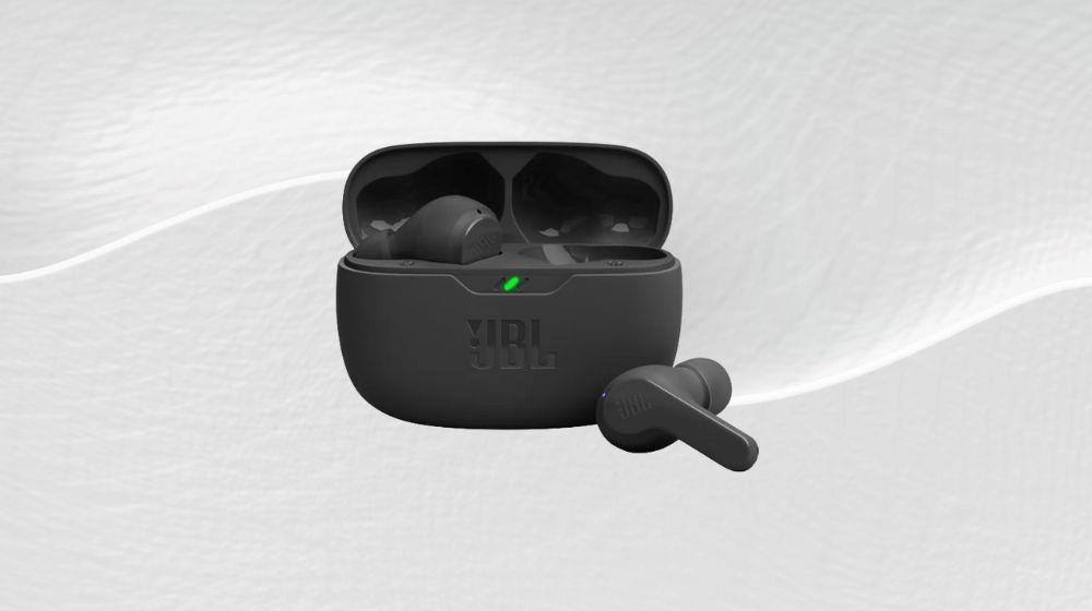 אוזניות JBL Wave Beam שחורות עם ביטול רעשים וסאונד עוצמתי ב - 157 ₪