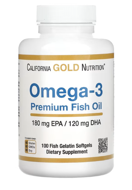 California Gold Nutrition‏, אומגה 3, שמן דגים באיכות פרימיום, 100 כמוסות רכות מג'לטין דגים