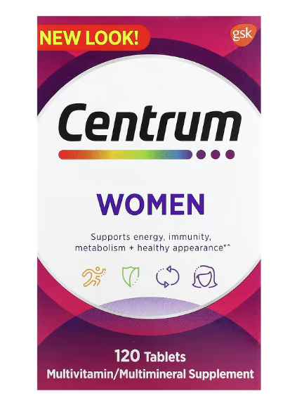 Centrum‏, מולטי-ויטמין לנשים, 120 טבליות