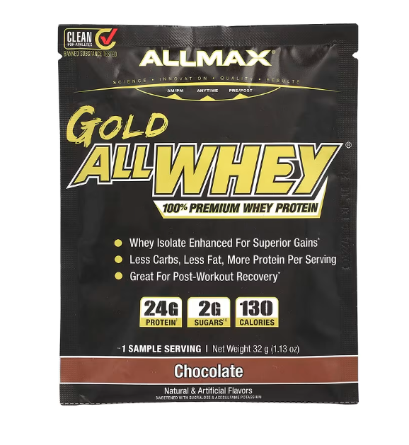 ALLMAX‏, Gold All Whey, ‏100% חלבון מי גבינה פרימיום בטעם שוקולד - 32 גרם