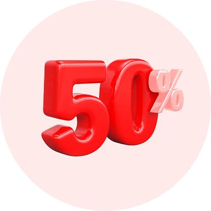 50 אחוז הנחה