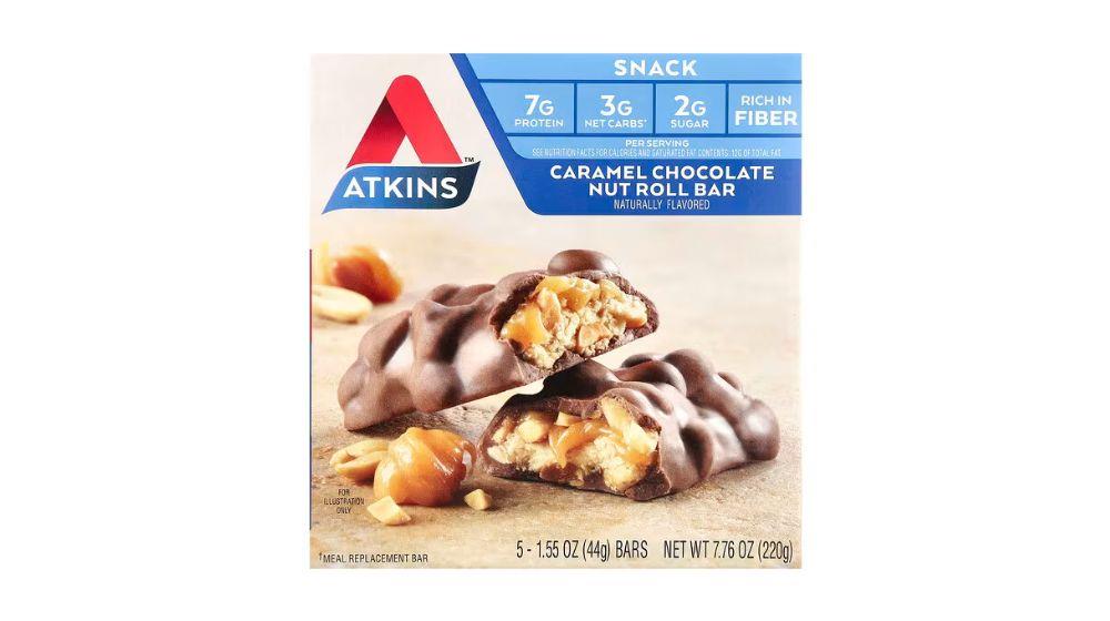 Atkins‏, חטיף מצופה בטעם קרמל ושוקולד, 5 חטיפים