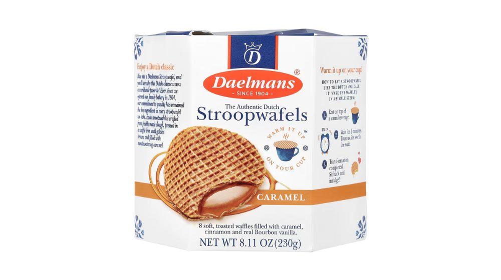 Daelmans‏, עוגיות וופל Stroopwafels‏, בטעם קרמל, 8 וופלים