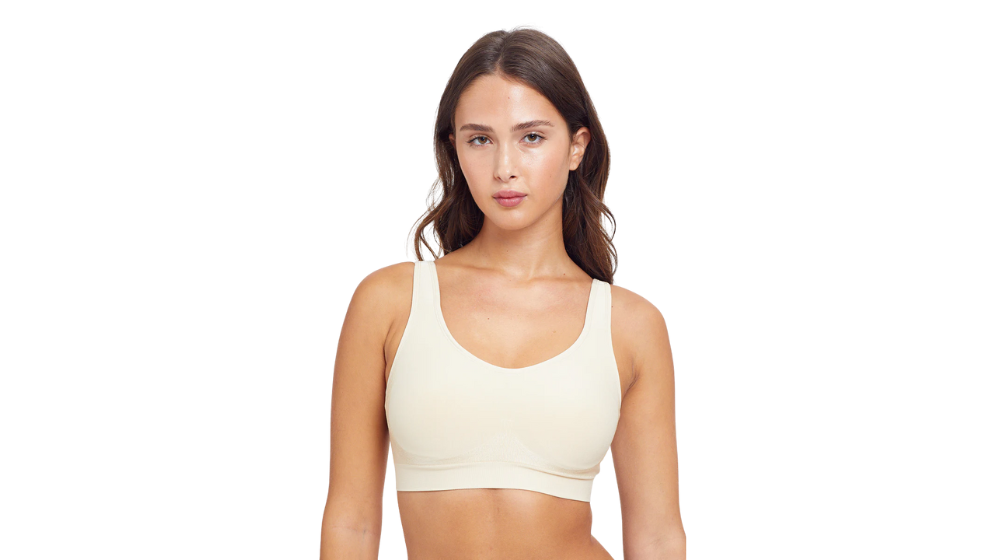 חזיית טופ ספורטיבית ללא תפר וללא ברזל בז ב - 103 ₪