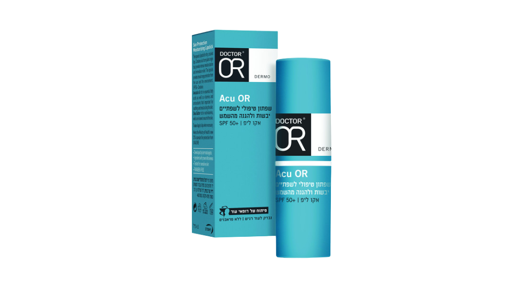 דוקטור עור ACU-OR שפתון טיפולי לשפתיים יבשות ולהגנה מהשמש SPF50+