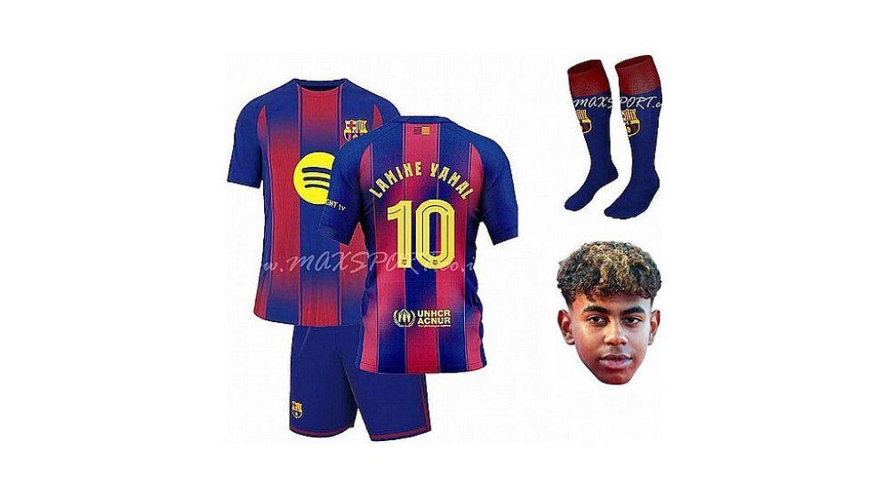 תחפושת לאמין ימאל ברצלונה לילדים – חליפה, מסכה וגרביים ב - 143.10 ₪