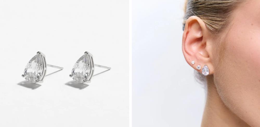 עגילי Theo כסף קריסטל