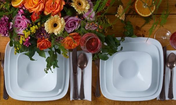 סט צלחות 12 חל' Pure White