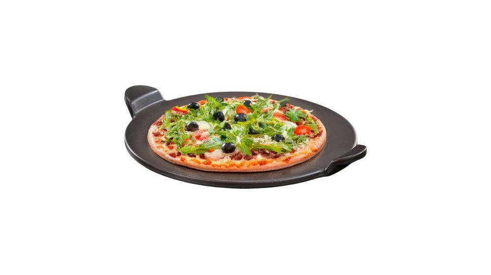 אבן שמוט לפיצה עגולה 33 ס"מ עם ידיות וציפוי CERAMIC NON STICK