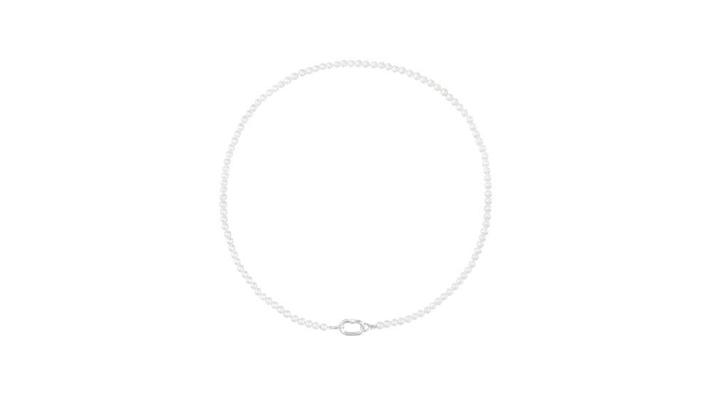 שרשרת Hold Oval עם פנינים מתורבתות וסוגר טבעת כסף