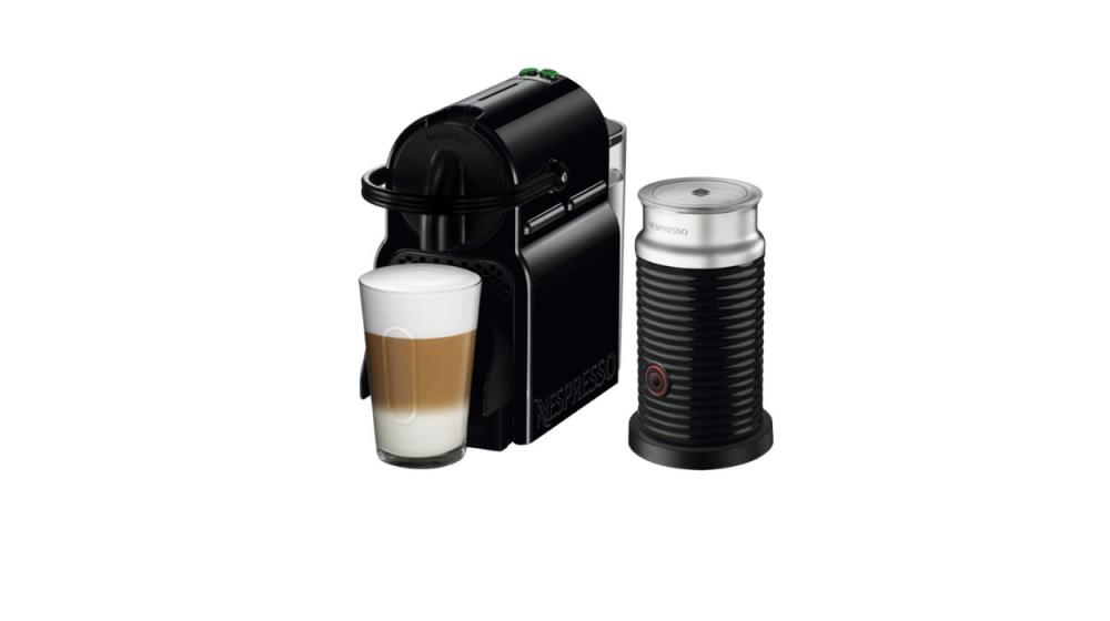 מכונת קפה NESPRESSO איניסייה בצבע שחור דגם D40 כולל מקציף חלב אירוצינו