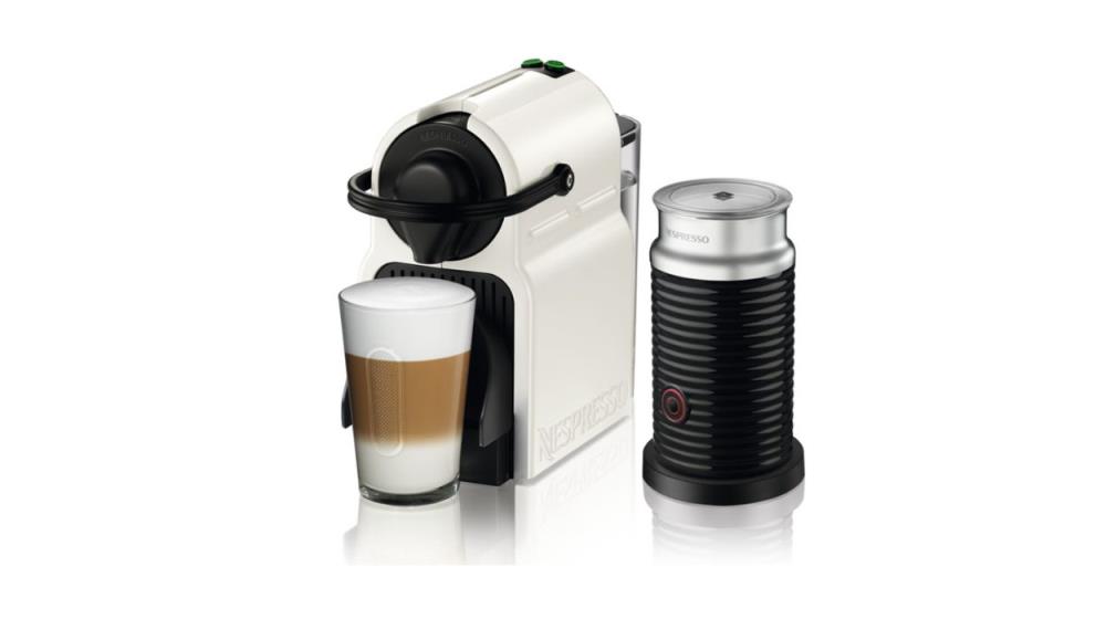 מכונת קפה NESPRESSO איניסייה בצבע לבן דגם C40 כולל מקציף חלב אירוצינו