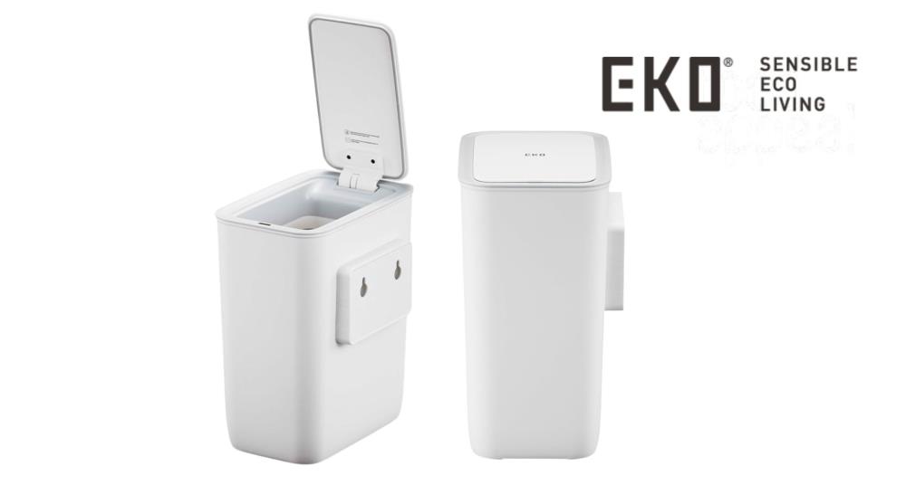 פח אשפה מלבני 8 ליטר MORANDI סנסור לבן מט מבית EKO