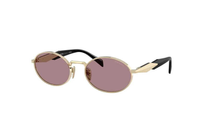 משקפי שמש Prada מסגרת אובלית בצבע זהב ב-₪799.50 במקום ₪1,599