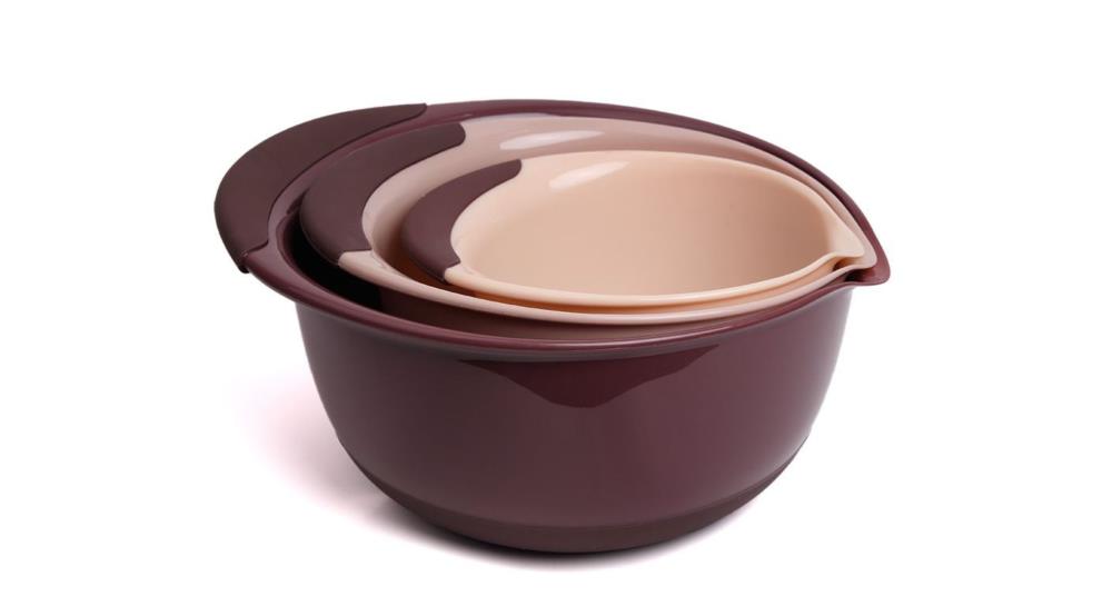 סט 3 קערות ערבול מפלסטיק עם בסיס סיליקון סהרה Cook Joy ב-₪119.60