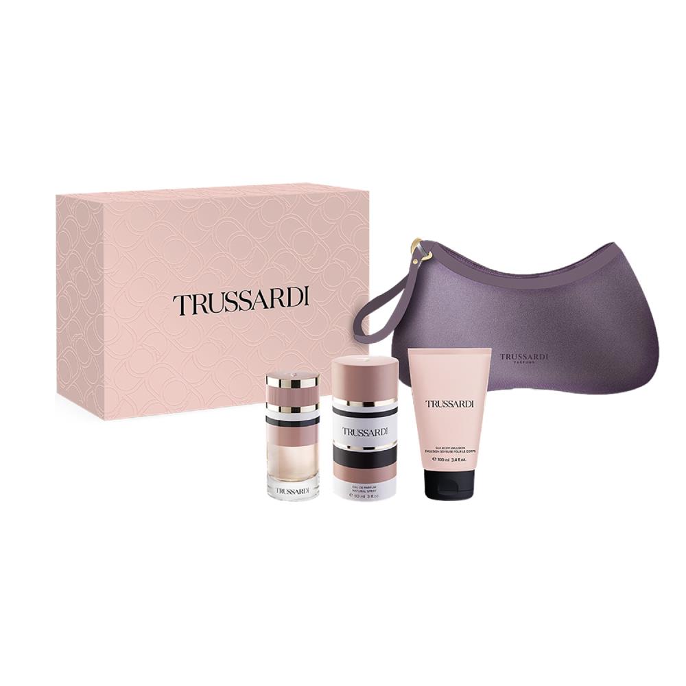מארז TRUSSARDI Feminine EDP + תיק רחצה הכולל קרם גוף ובושם בגודל מיוחד במתנה ב - 277.80 ₪ 