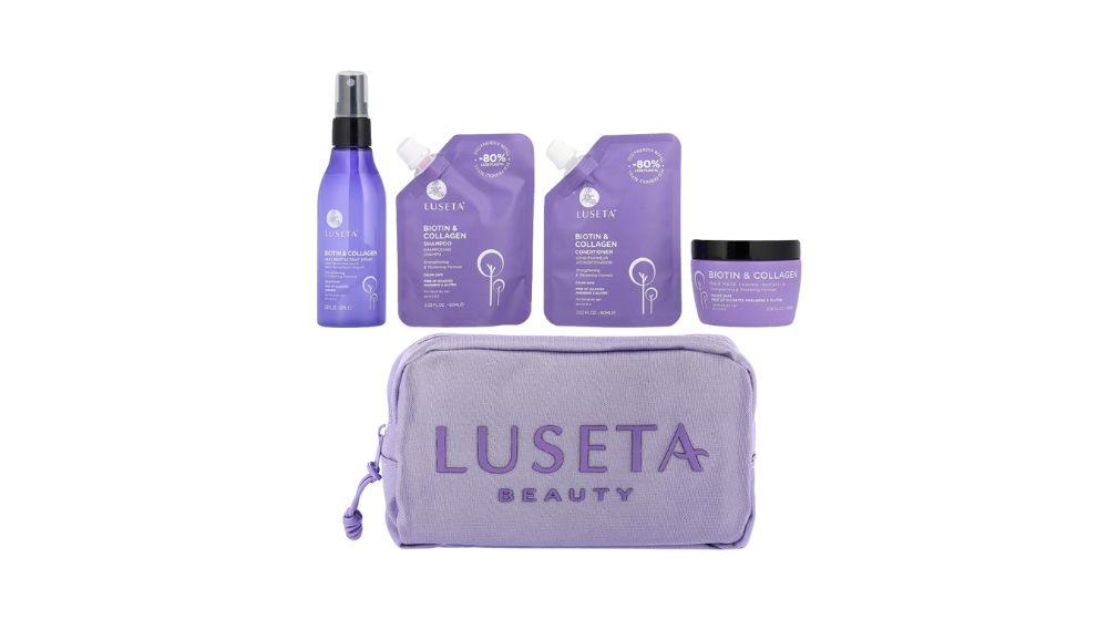 תיק טיפוח לשיער עם ביוטין וקרטין, 4 פריטים Luseta Beauty‏ ב - ₪43.59