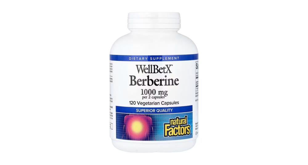 Natural Factors‏, WellBetX®‎, ברברין, 120 כמוסות צמחוניות (500 מ"ג לכמוסה)