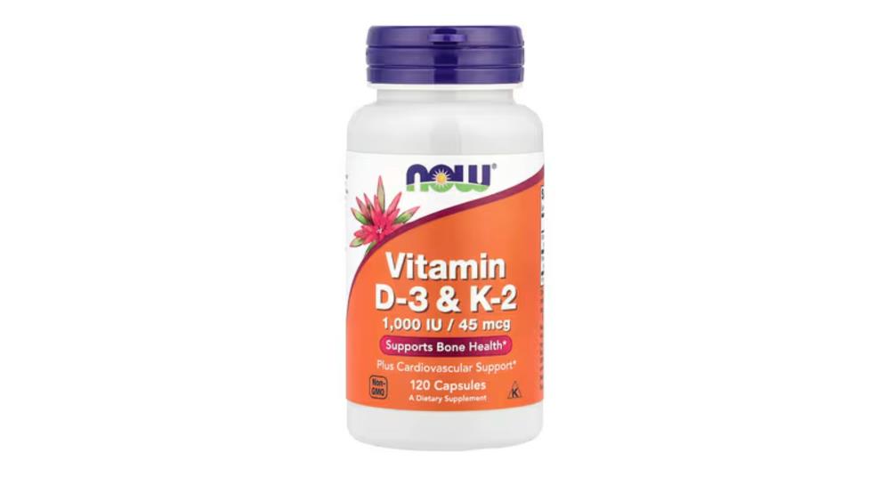 NOW Foods‏, ויטמין D-3 ו-K-2, 120 כמוסות 24.98 ₪